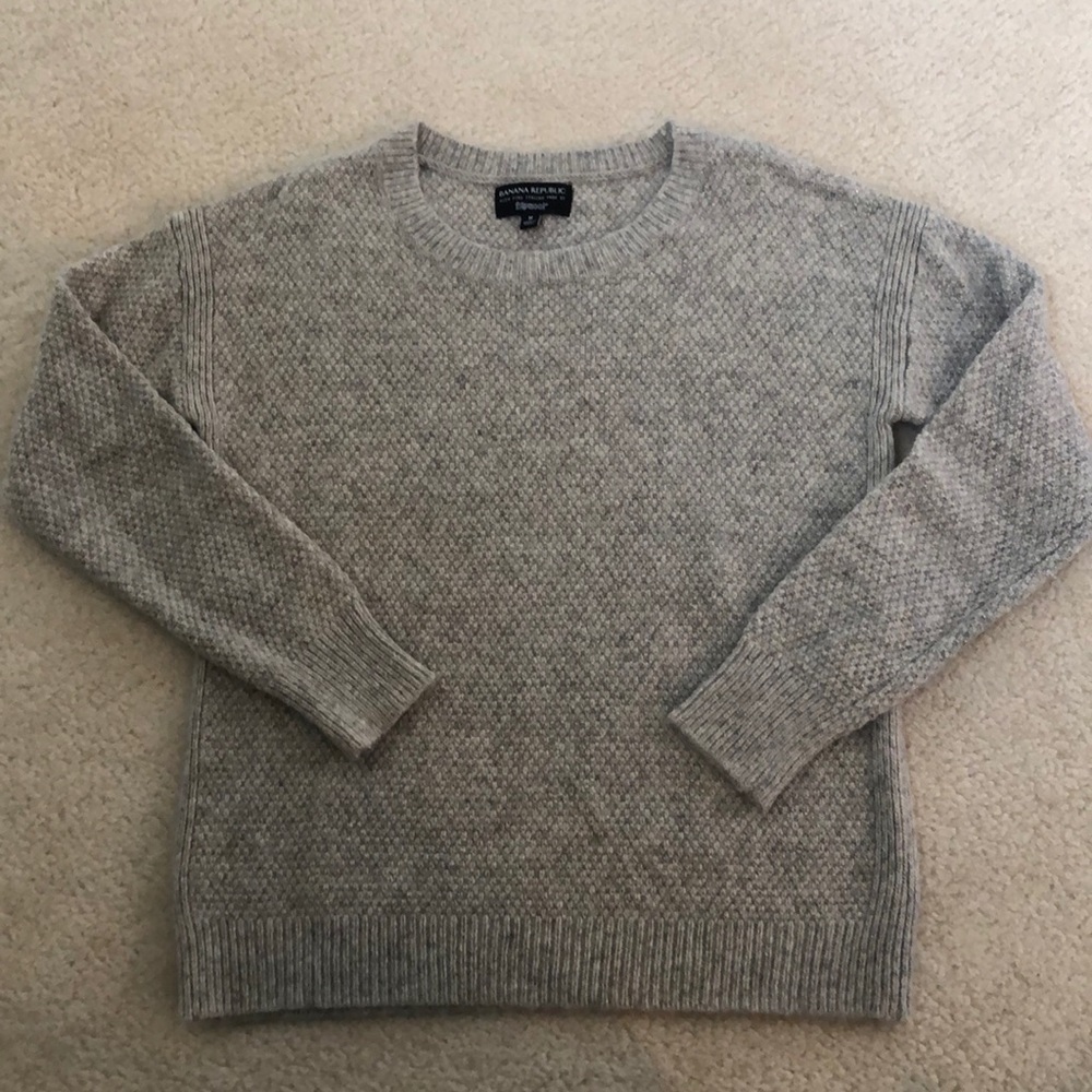 Banana Republic metallic grey sweater